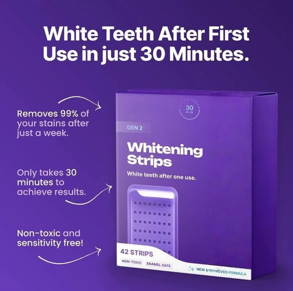Purple Teeth Whitening Strips for Stain Removal and Fresh Care