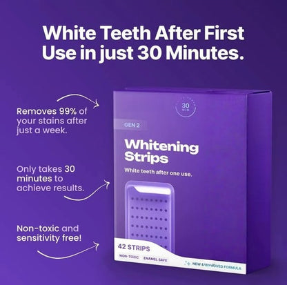 Purple Teeth Whitening Strips for Stain Removal and Fresh Care